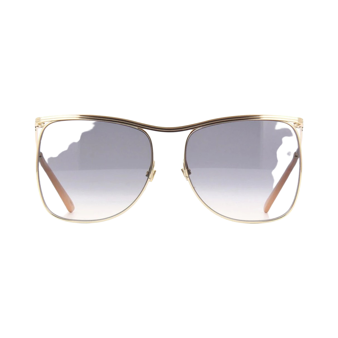 구찌 스퀘어 메탈 프레임 선글라스 그레이 골드(Gucci Square Metal Frame Sunglasses Grey Gold) - 2