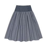 COYSEIO Double Button Stripe Skirt Navy