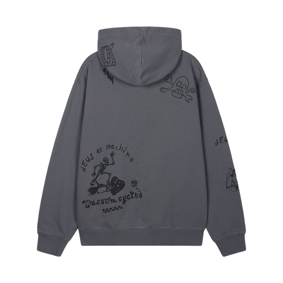 데우스 엑스 마키나 두들 다이드 후드 차콜(Deus Ex Machina Doodle Dyed Hoodie Charcoal) - 2