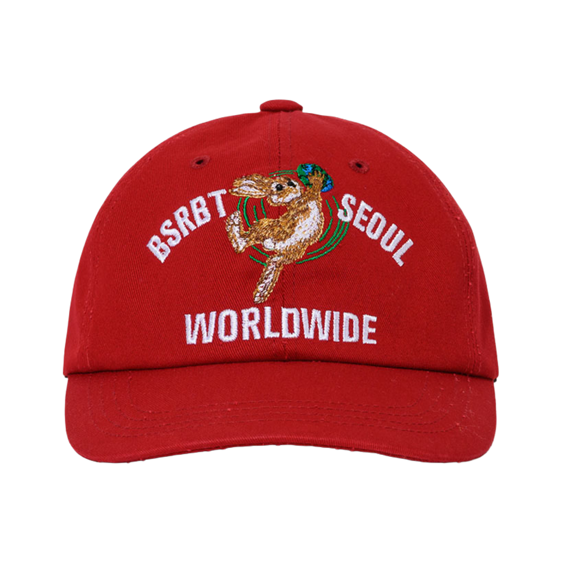 비에스래빗 서울 워시드 코튼 캡 레드(Bsrabbit Bsrbt Seoul Washed Cotton Cap Red)