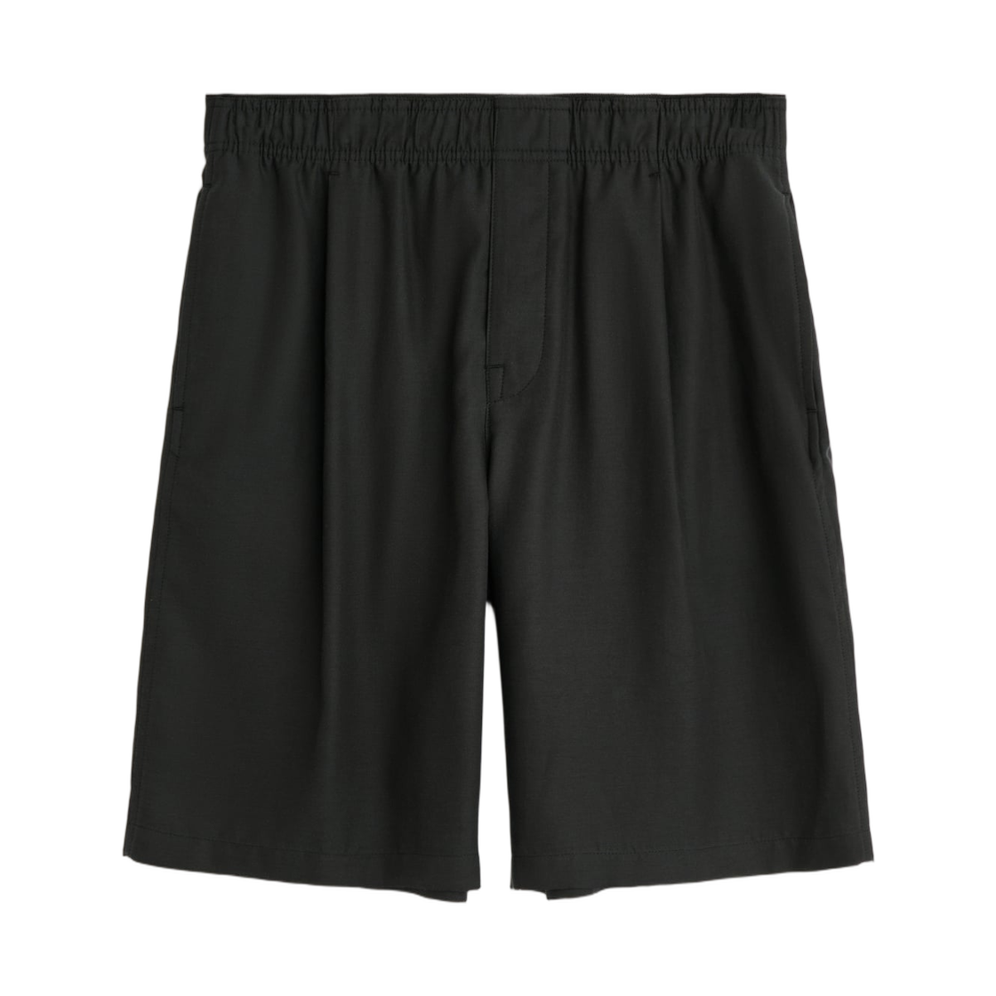 M2264LSB Our Legacy Leisure Shorts Still Black Calm Cupro Cotton