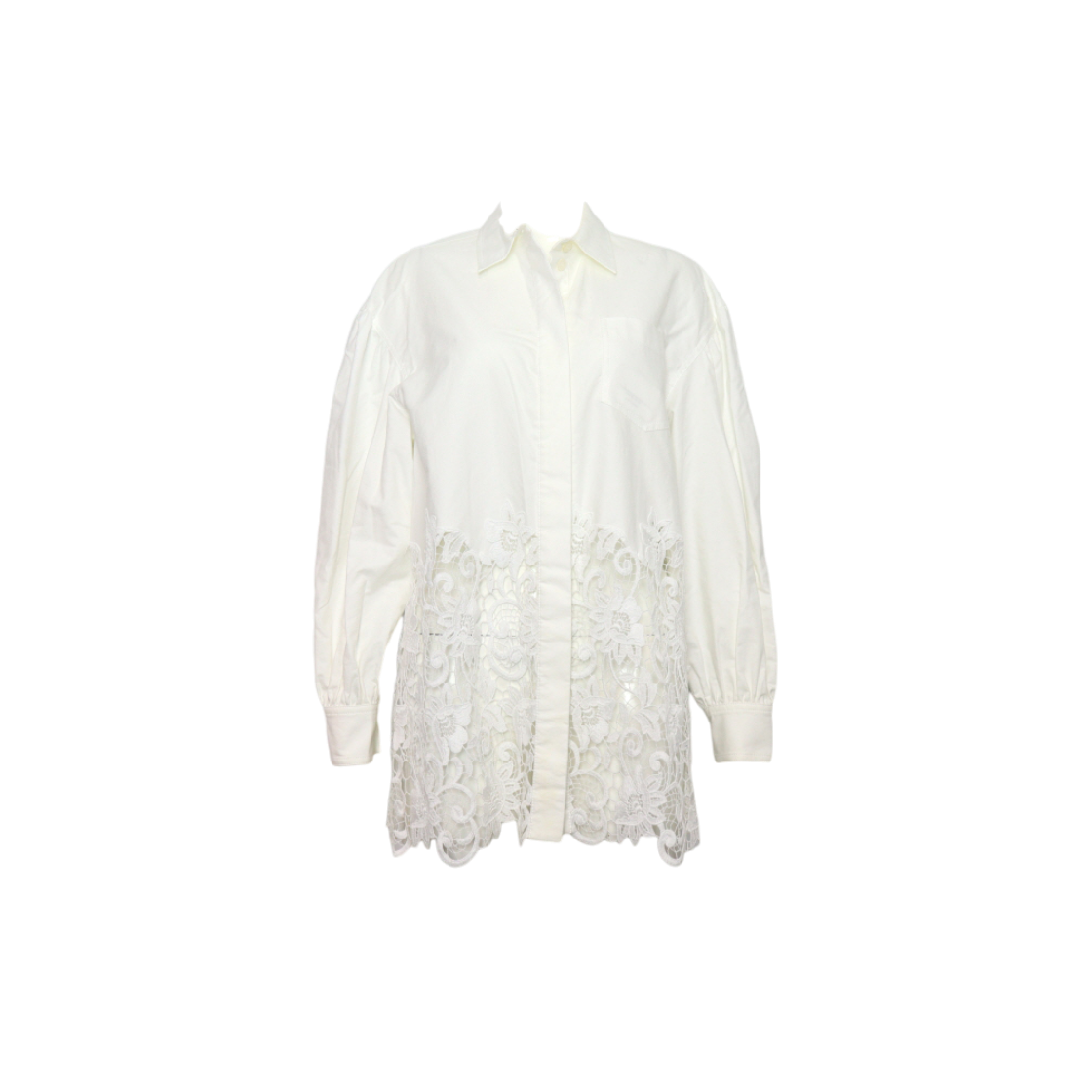 ITJIL5FBUBH3 Burberry White Cotton Embroidered Detail Women's Shirt Jacket