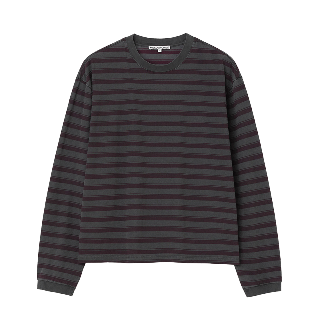 밀로 아카이브 크리드 스트라이프 롱 슬리브 딥 버건디(Millo Archive Creed Stripe Long Sleeve Deep Burgundy)
