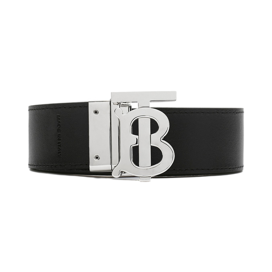 버버리 리버시블 체크 TB 벨트 아카이브 베이지 실버(Burberry Reversible Check TB Belt Archive Beige Silver) - 2
