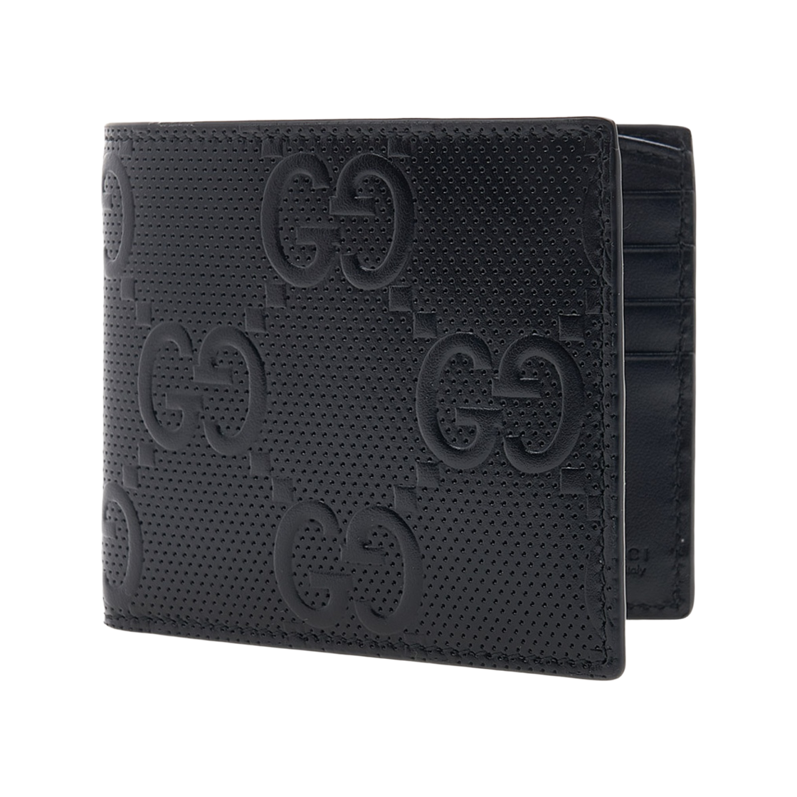 645154-1W3AN-1000 Gucci GG Embossed Bi-Fold Wallet Black