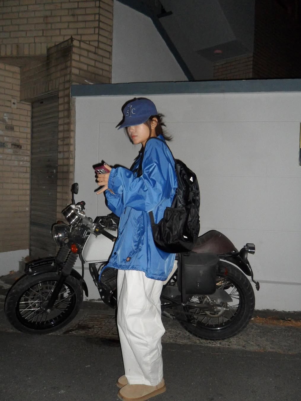 Sunday Ceremony Syc Logo 5 Panel Cotton Cap - Blue 착용 스타일 - 2