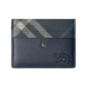 Burberry Tall Pop Check Card Case Midnight Blue