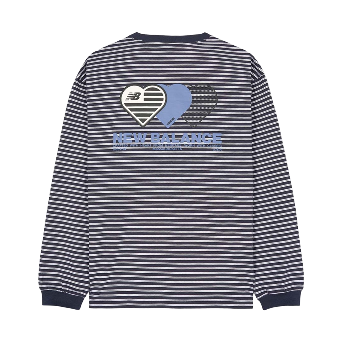 NBNDG2A013-BF New Balance The Valentine Over Fit Heart Graphic Long Sleeve T-Shirt Graphic Black