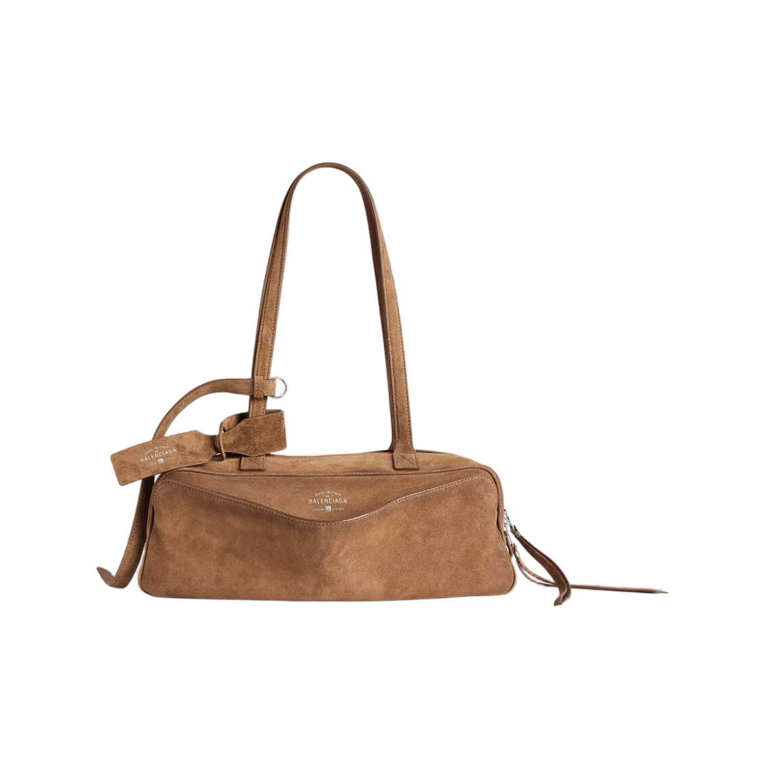 8329202AB9G2533 Balenciaga Carrie Bowling Bag Small In Camel