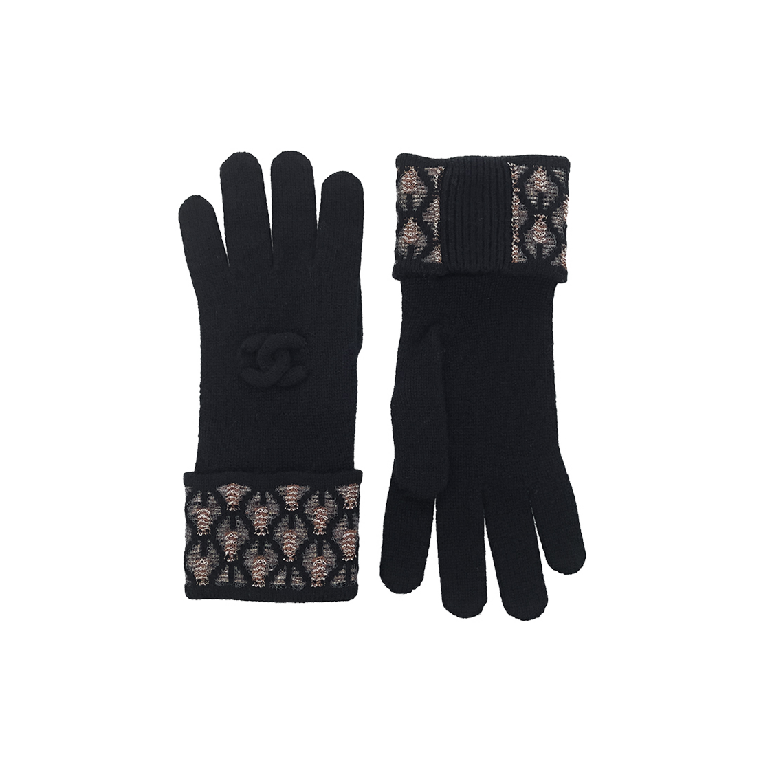 샤넬 19A CC로고 캐시미어 글러브 블랙/골드(6ET0292)(Chanel 19A CC Logo Cashmere Gloves Black/Gold)