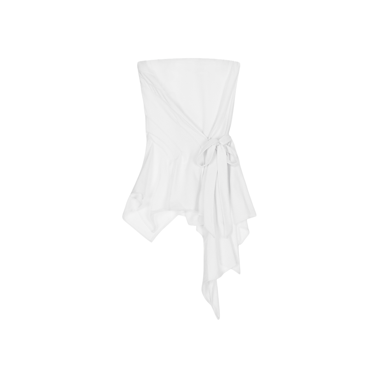 나체 우먼 인클라인 드레이핑 탱크 탑 아이보리 - 26SS