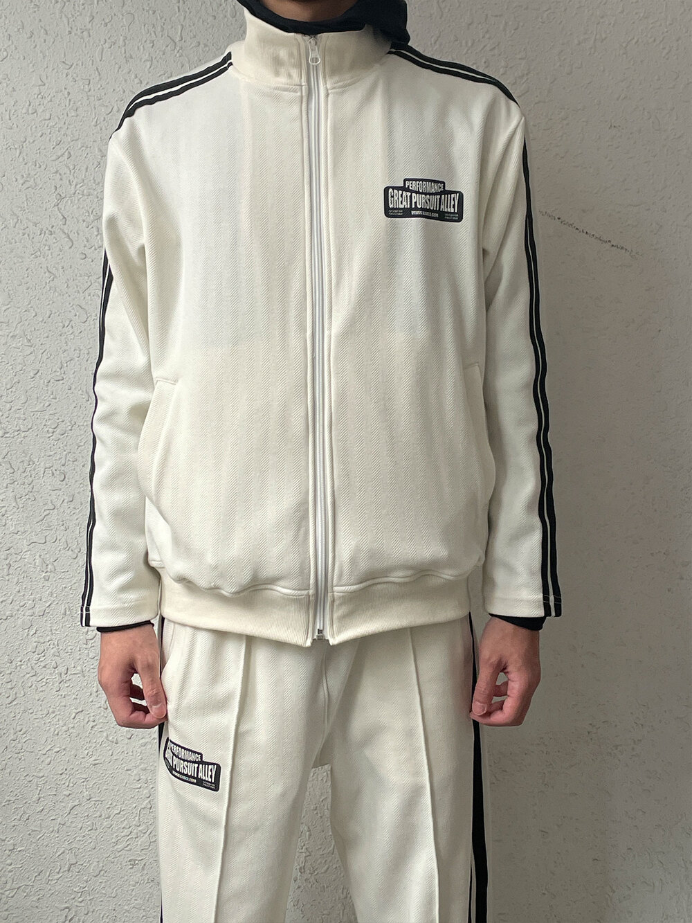 키아세 해링본 져지 자켓 오프화이트(Kiiace Herringbone Jersey Jacket Off White) - 3