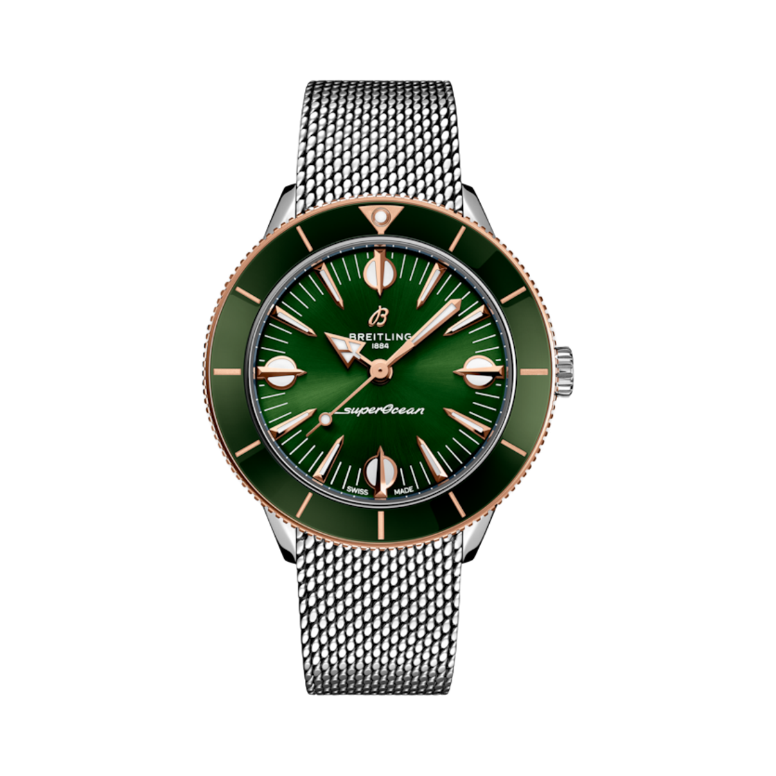 브라이틀링 슈퍼오션 헤리티지 '57 하이랜드 메카니컬 38mm 메탈 스틸 그린(Breitling Superocean Heritage '57 Highland Mechanical 38mm Metal Steel Green)