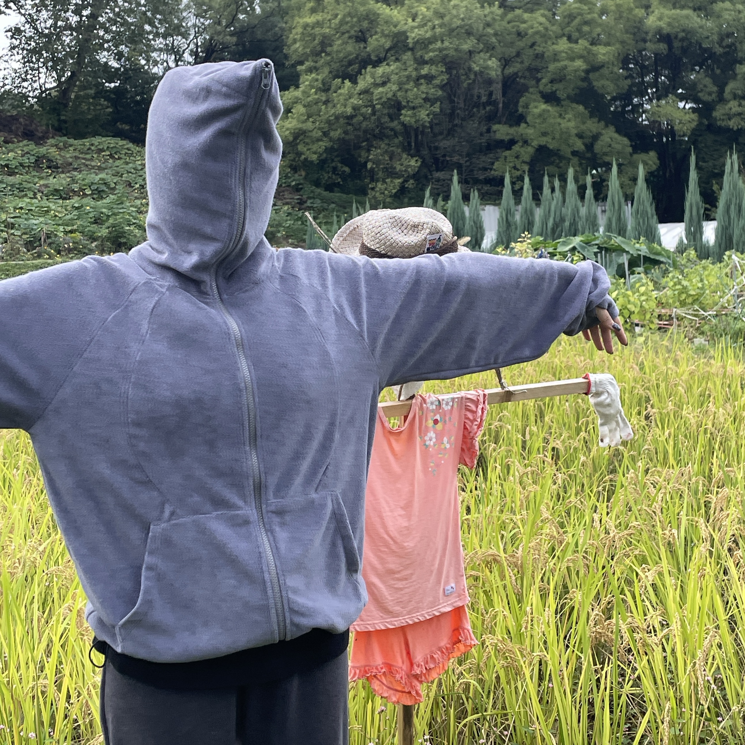 Kiiace Towel Full-zip Hoodie Dust Blue 착용 스타일 - 3
