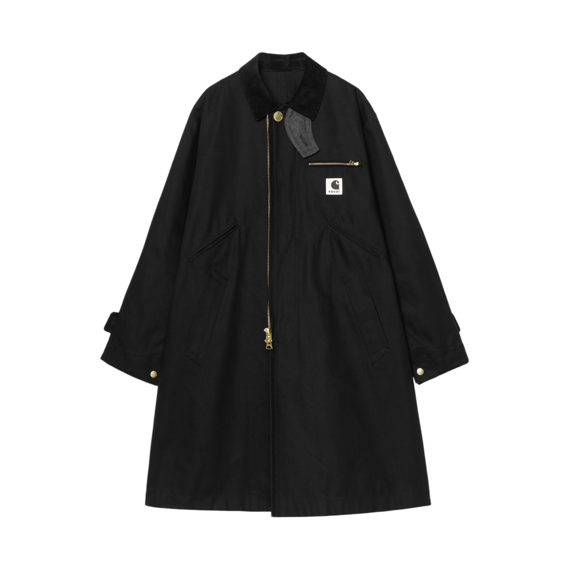 사카이 x 칼하트 WIP 덕 코트 사카이 블랙(Sacai x Carhartt WIP Duck Coat Sacai Black)