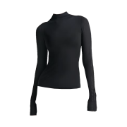 (W) NikeSKIMS Weightless Layer Mock-Neck Long-Sleeve Top NSKM Obsidian