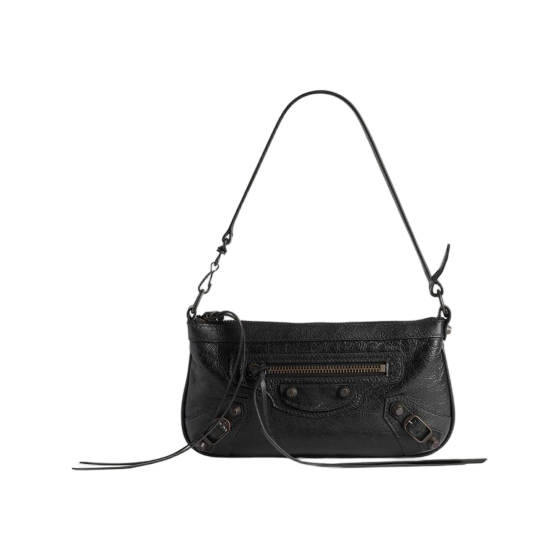 8639602ABEK1000 Balenciaga Le City Pouch On Strap In Black