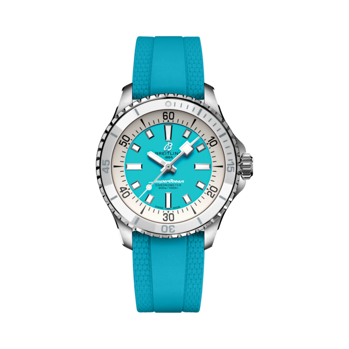 브라이틀링 슈퍼오션 오토매틱 36mm 터콰이즈 러버 터콰이즈(Breitling Superocean Automatic 36mm Turquoise Rubber Turquoise)