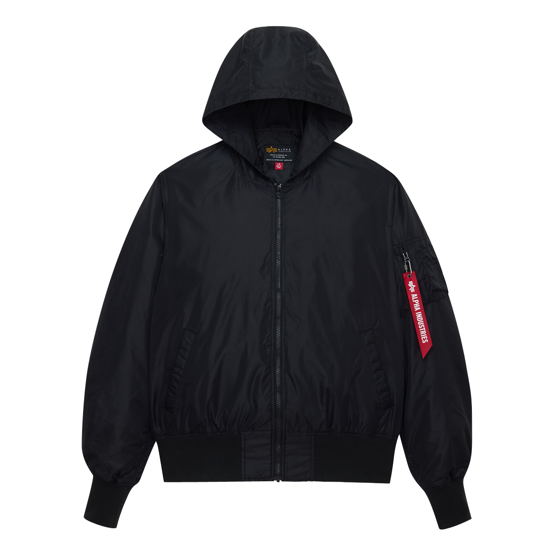 AI26I1000009BLK ALPHA INDUSTRIES L-2B Hooded Hunter Flight Jacket Black