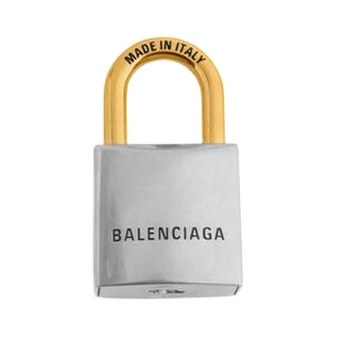 발렌시아가 참 키체인 BB 패들락 실버 골드(Balenciaga Charm Keychain BB Padlock In Silver Gold) - 2