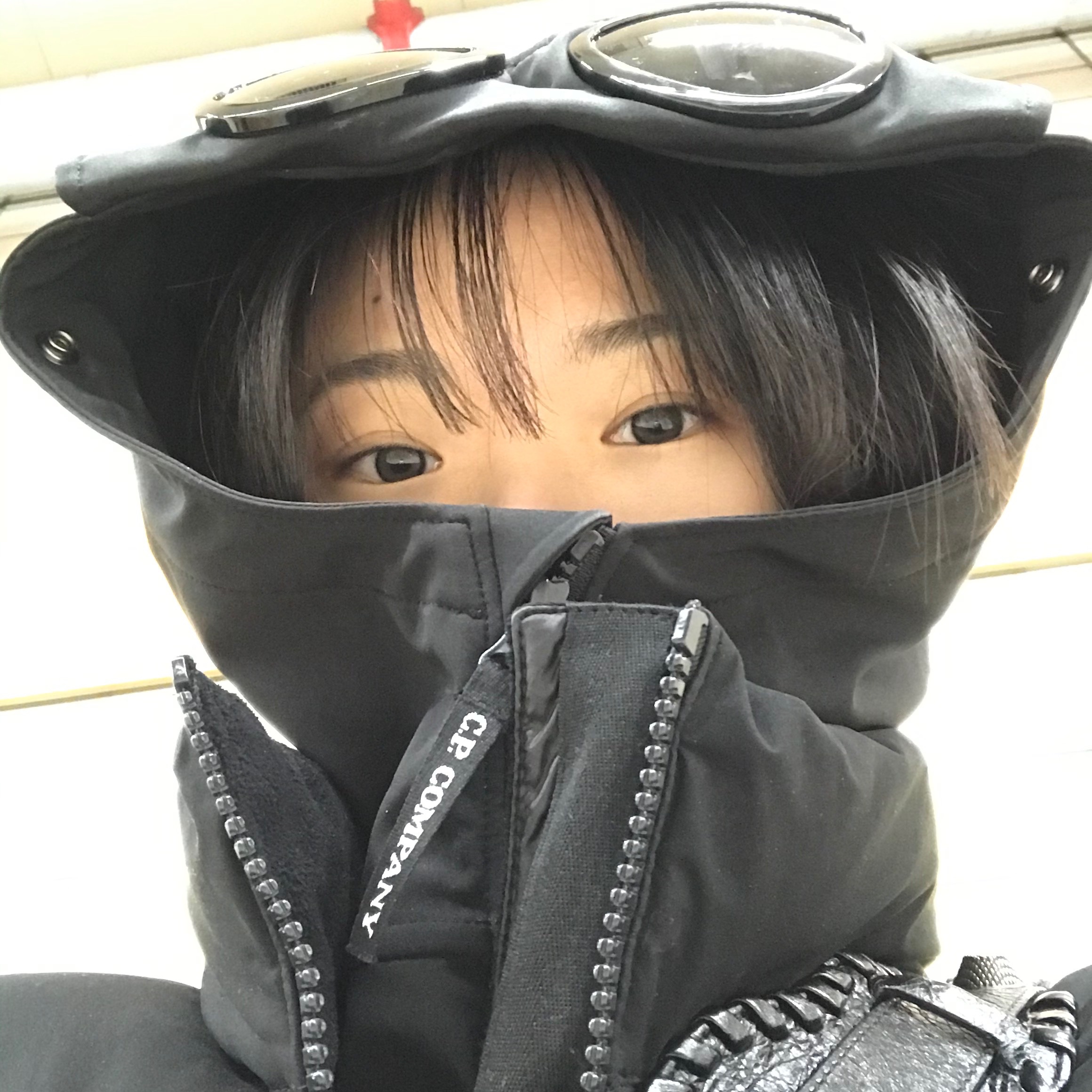 (Kids) C.P. Company Hood Windbreaker Jacket Black - 25SS 착용 스타일