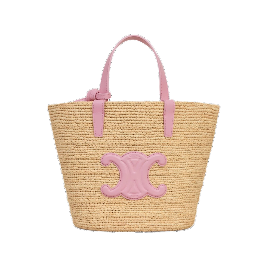 115802FF7 24SP 25S [15% 쿠폰] Celine Teen Supple Celine Classic Panier in Raffia and Calfskin Silk Pink