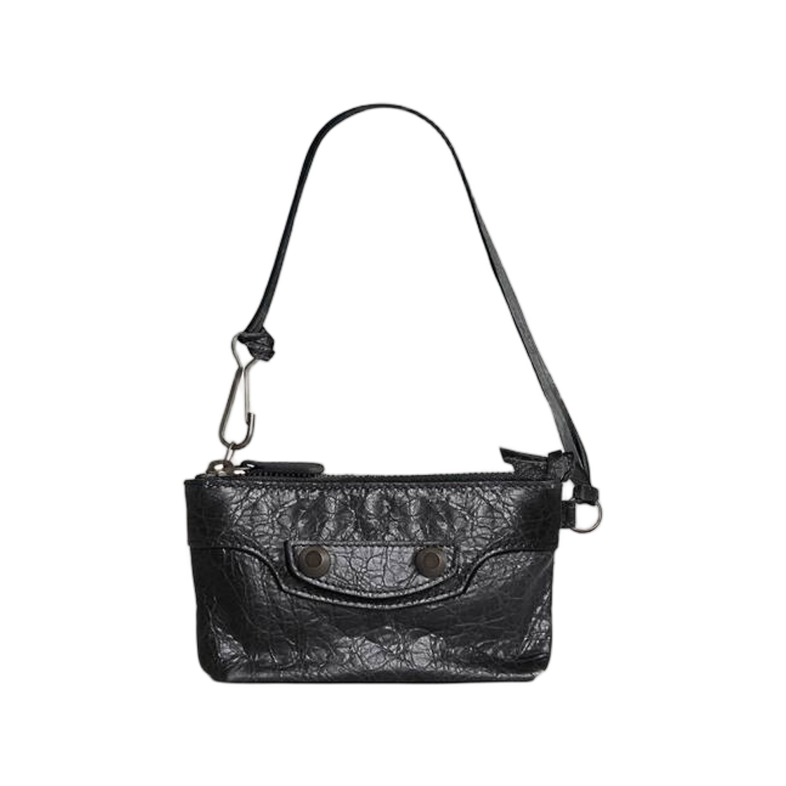 8543482ABFY1000 Balenciaga Le City Zipped Pouch Charm In Black