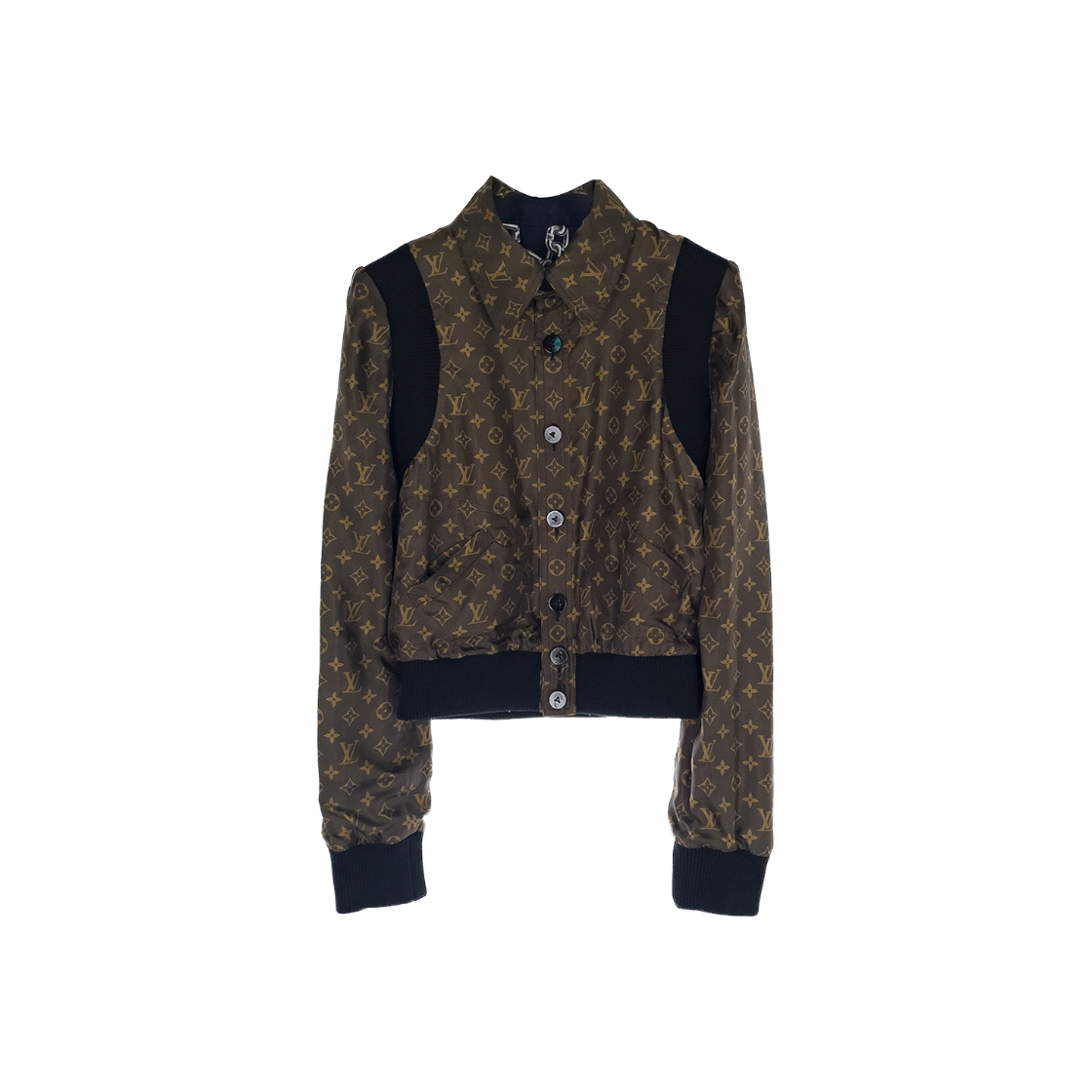 IT2G996AMCDW Louis Vuitton Reversible Button-Up Bomber Jacket 36 Navy/Multi-Color