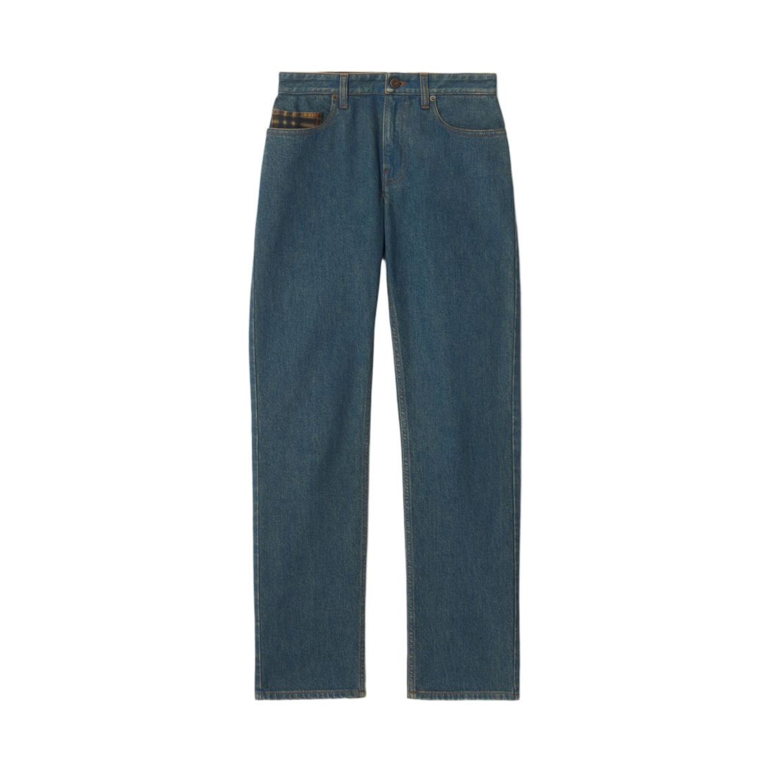 8118499 (W) Burberry Mid Rise Straight Jeans Mid Blue