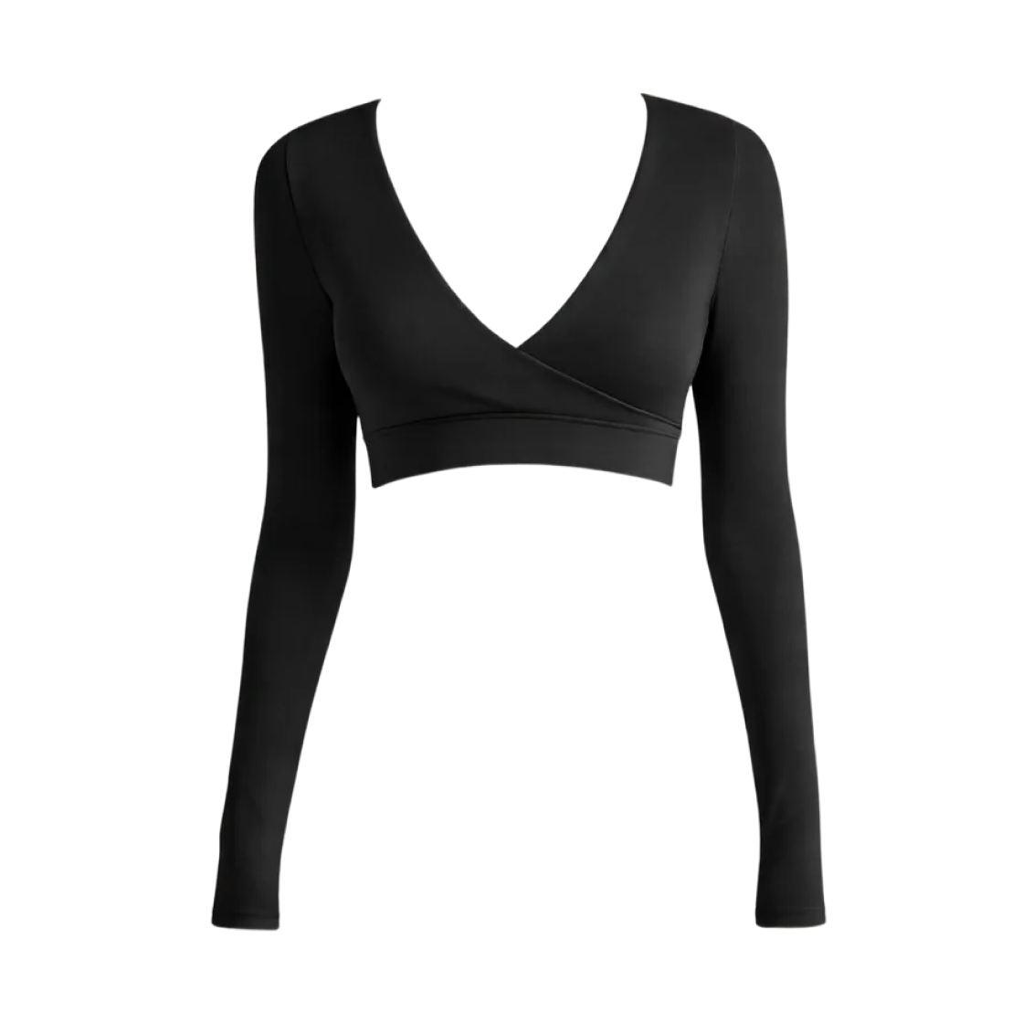 IR5073-054 (W) NikeSKIMS Matte Long-Sleeve Wrap Top NSKM Obsidian