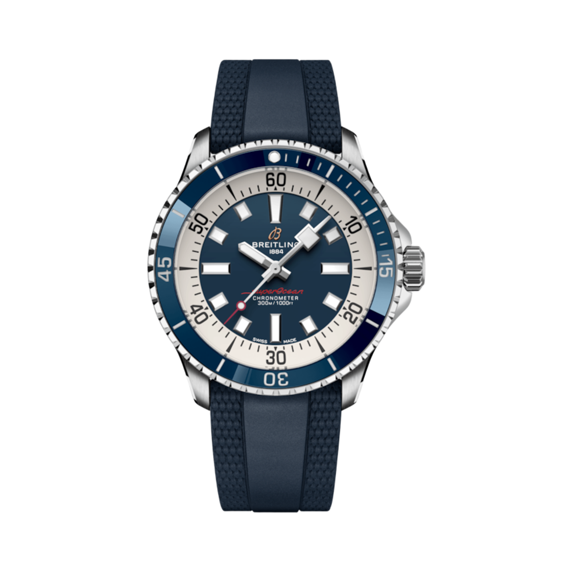 A17375E71C1S1 Breitling Superocean Automatic 42mm Blue Rubber Blue