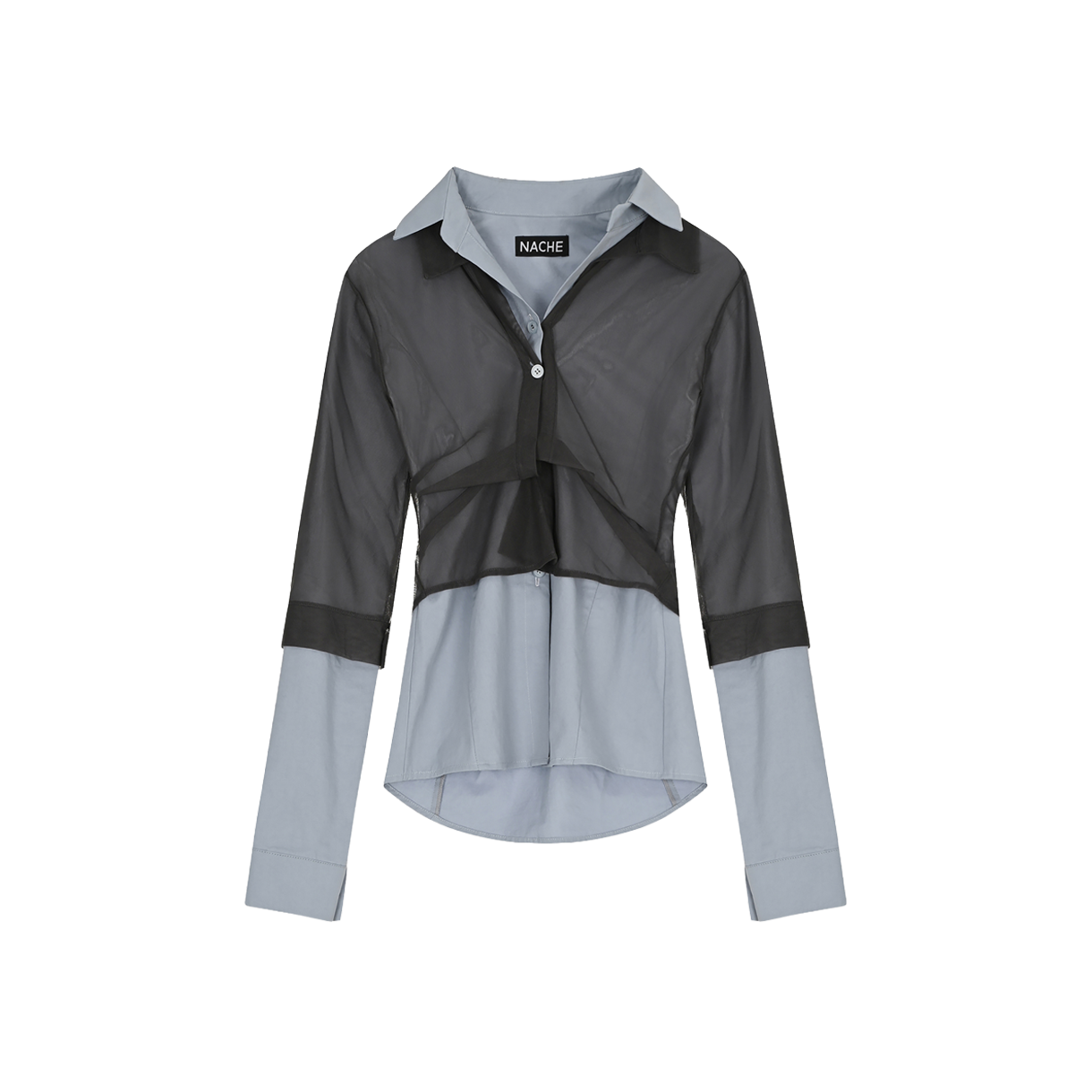 나체 우먼 아웃 인 레이어드 셔츠 라이트 블루 - 26SS(Nache Women Out In Layered Shirt Light Blue - 26SS)