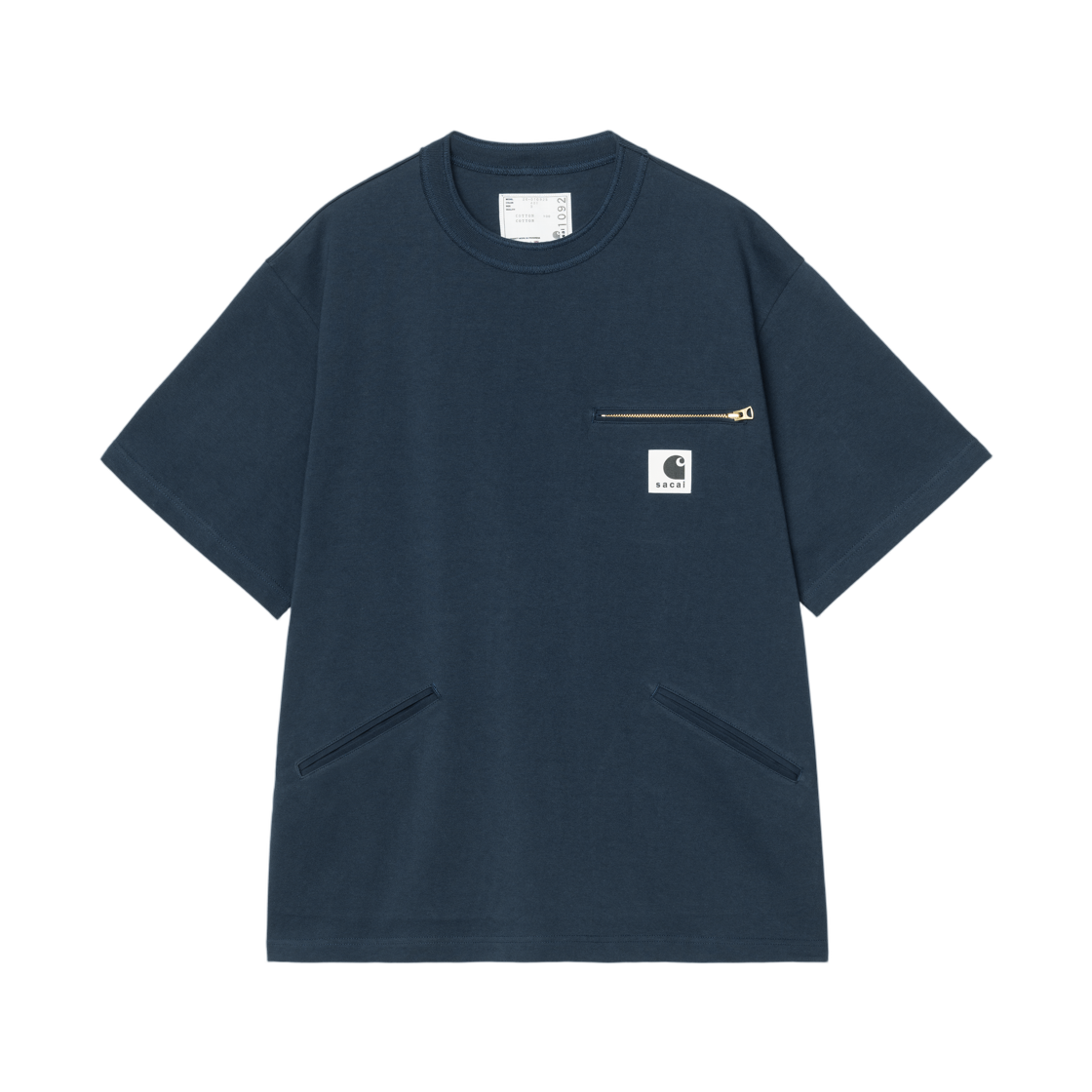 사카이 x 칼하트 WIP 코튼 저지 티셔츠 사카이 블루(Sacai x Carhartt WIP Cotton Jersey T-Shirt Sacai Blue)