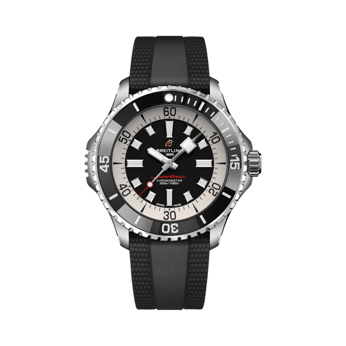 브라이틀링 슈퍼오션 오토매틱 46mm 블랙 러버 블랙(Breitling Superocean Automatic 46mm Black Rubber Black) - 1