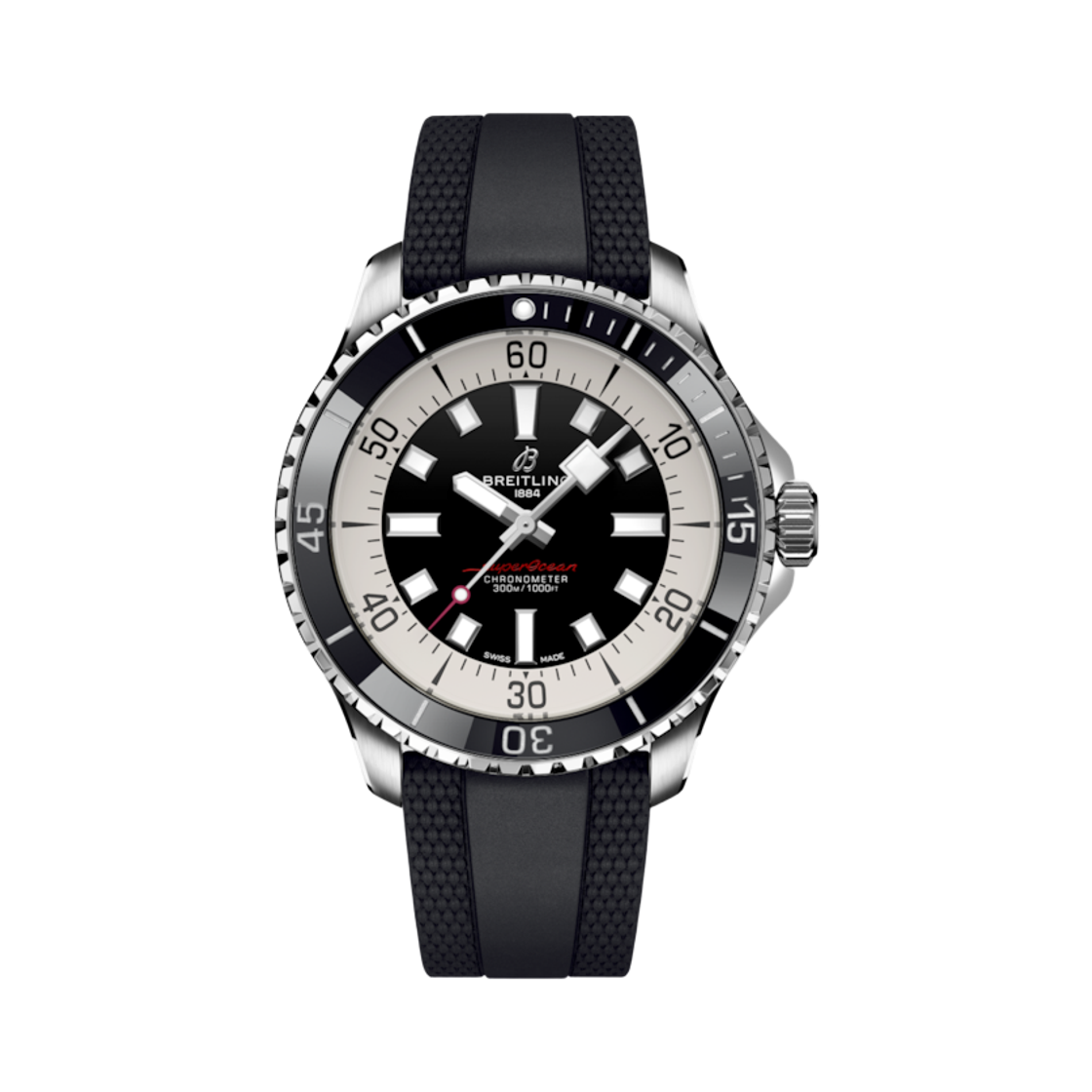 브라이틀링 슈퍼오션 오토매틱 44mm 블랙 러버 블랙(Breitling Superocean Automatic 44mm Black Rubber Black) - 1