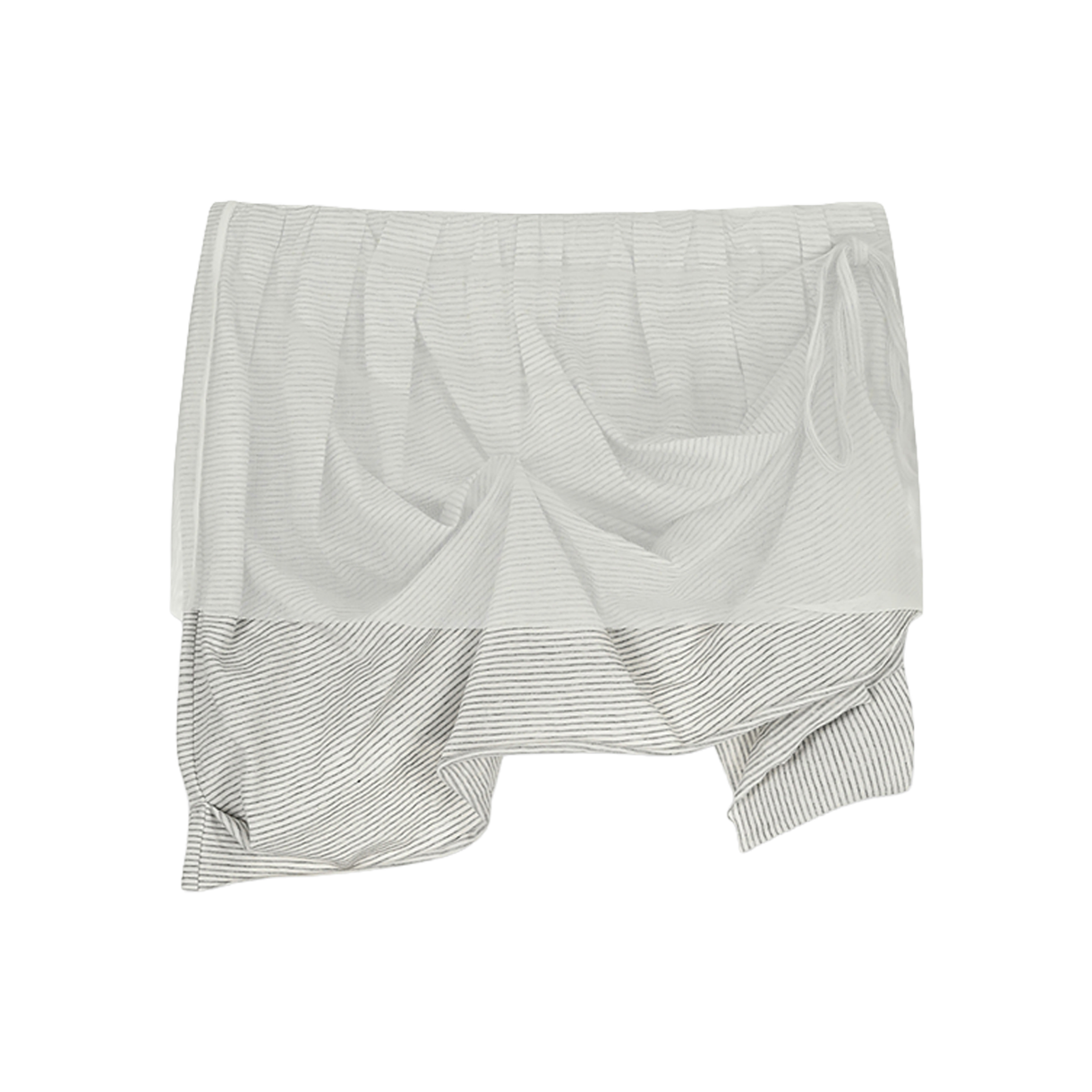 KW6BSKSNH12CR Nache Women Pressed-In Layered Mini Skirt Cream - 26SS