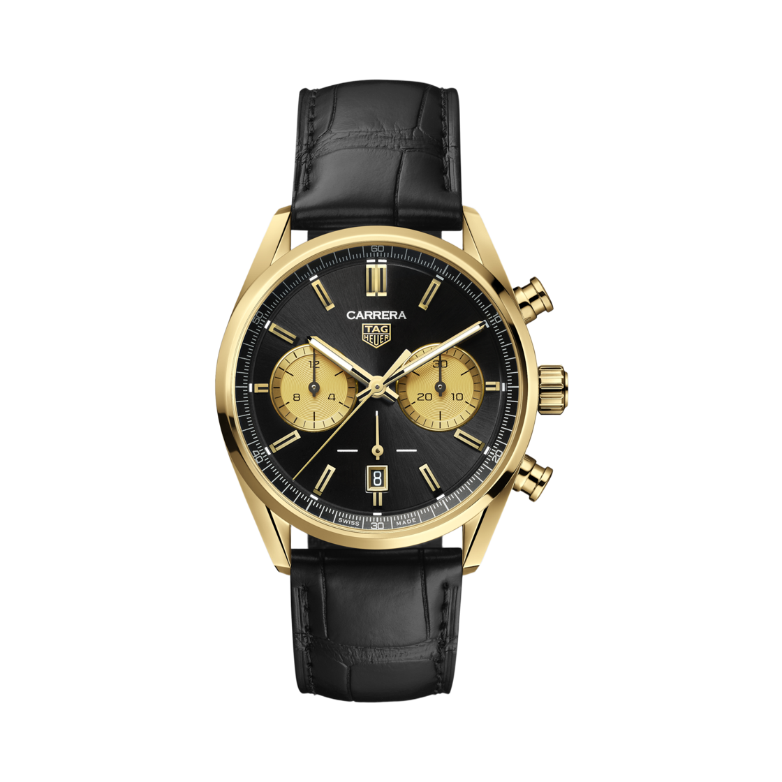 태그 호이어 까레라 크로노그래프 오토매틱 42mm 앨리게이터 블랙(TAG Heuer Carrera Chronograph Automatic 42mm Alligator Black) - 1