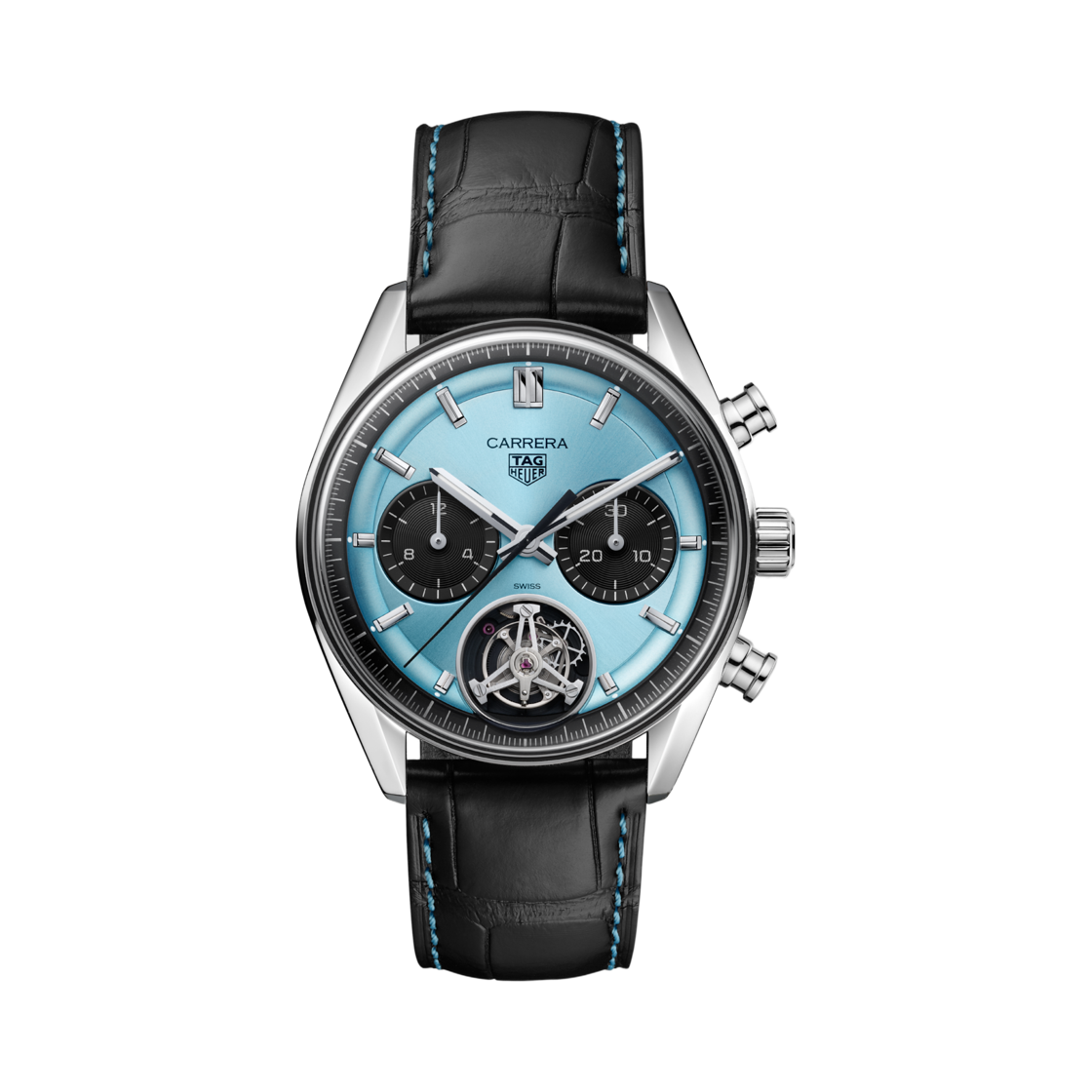 태그 호이어 까레라 크로노그래프 투르비옹 리미티드 에디션 오토매틱 42mm 스틸 앨리게이터 블랙 블루(TAG Heuer Carrera Chronograph Tourbillon Limited Edition Automatic 42mm Steel Alligator Black Blue) - 1