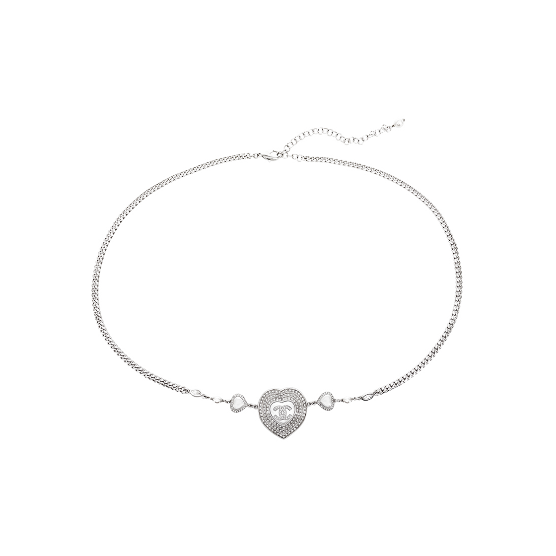 샤넬 23B 하트펜던트 체인 벨트 펄리화이트 실버(6ET0142)(Chanel 23B Heart Pendant Chain Belt in Pearly White Silver (6ET0142)) - 1