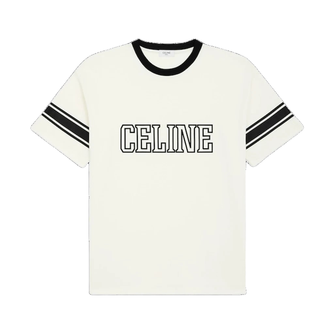RX02N671Q 01QF 25S [15% 쿠폰] Celine Cotton Jersey Loose Triomphe T-Shirt Dirty White Black