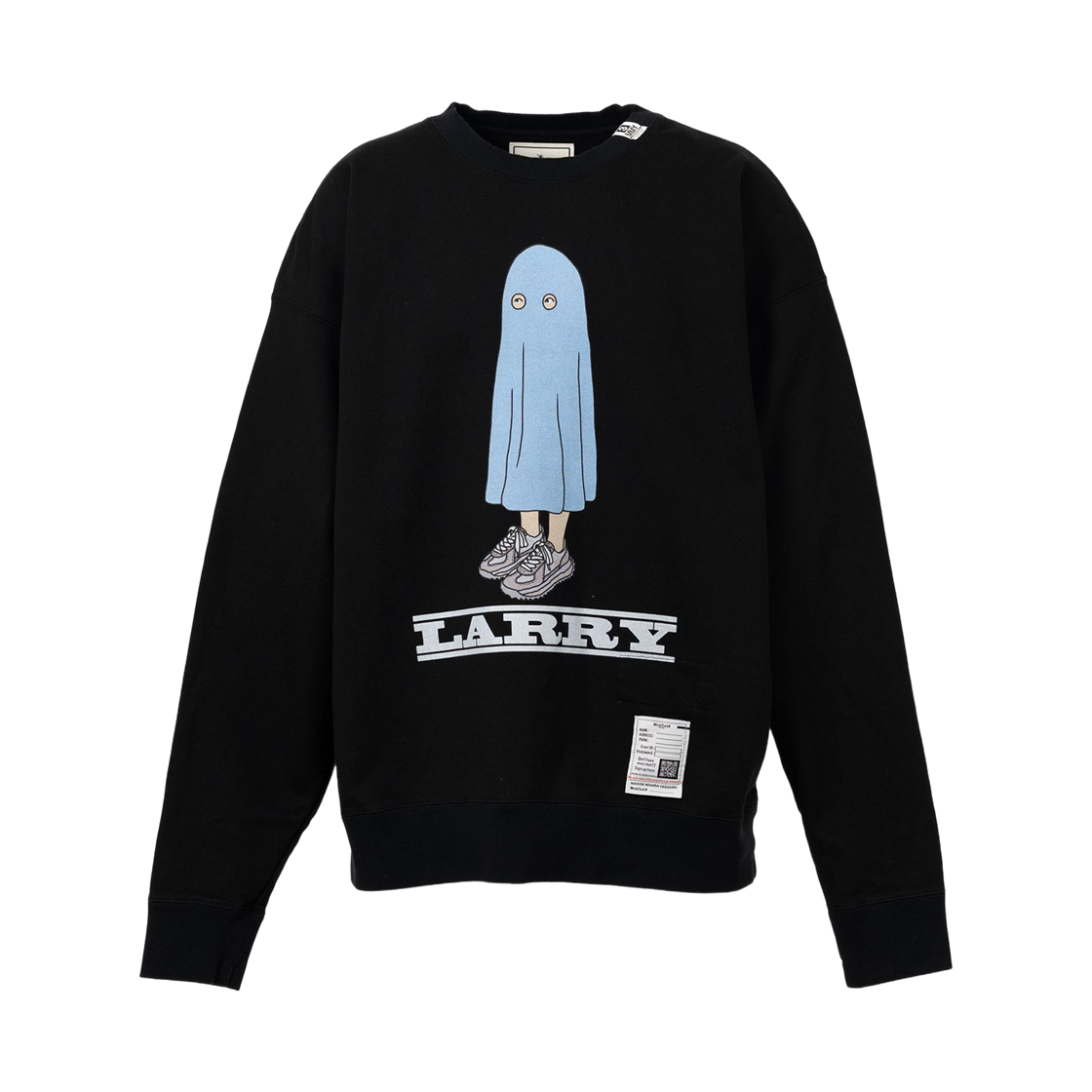 A15PO654-BLACK Maison Mihara Yasuhiro Larry Printed Pullover Sweatshirt Black