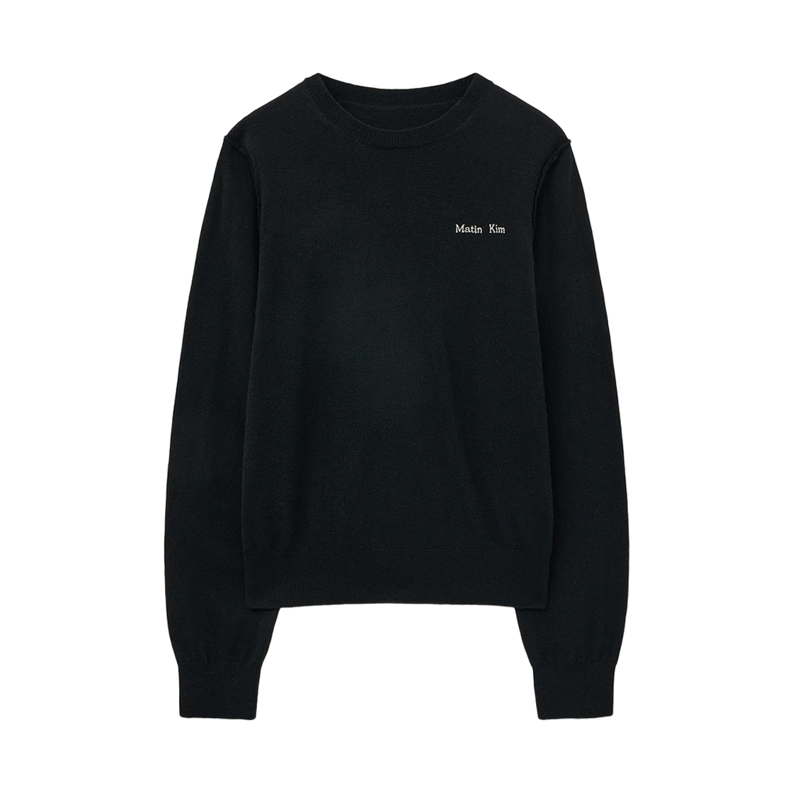 MK2577PO018MBB Matin Kim Cashmere Blended Round Knit Pullover Black