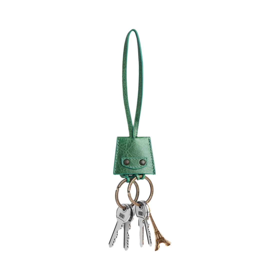 7956412ABEV3616 Balenciaga Le City Charm Eiffel In Green