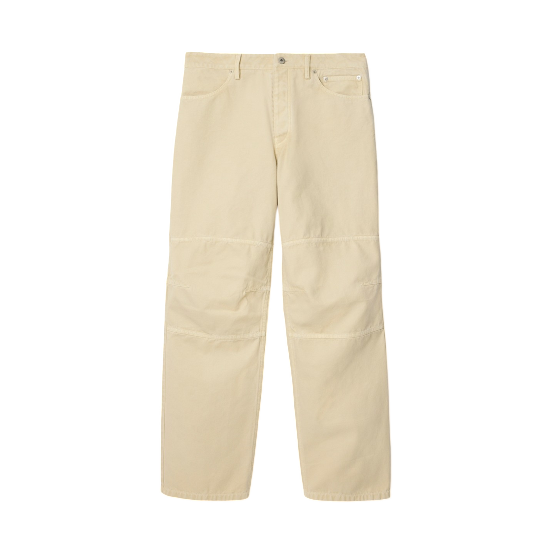 8117389 Burberry Cotton Canvas Workwear Trousers Tundra White