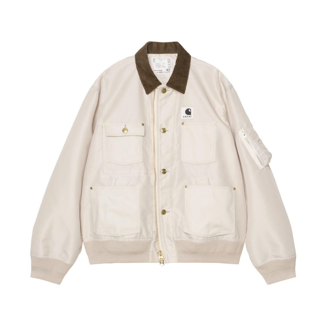 사카이 x 칼하트 WIP 나일론 트윌 X 덕 블루종 사카이 아이보리(Sacai x Carhartt WIP Nylon Twill X Duck Blouson Sacai Ivory)