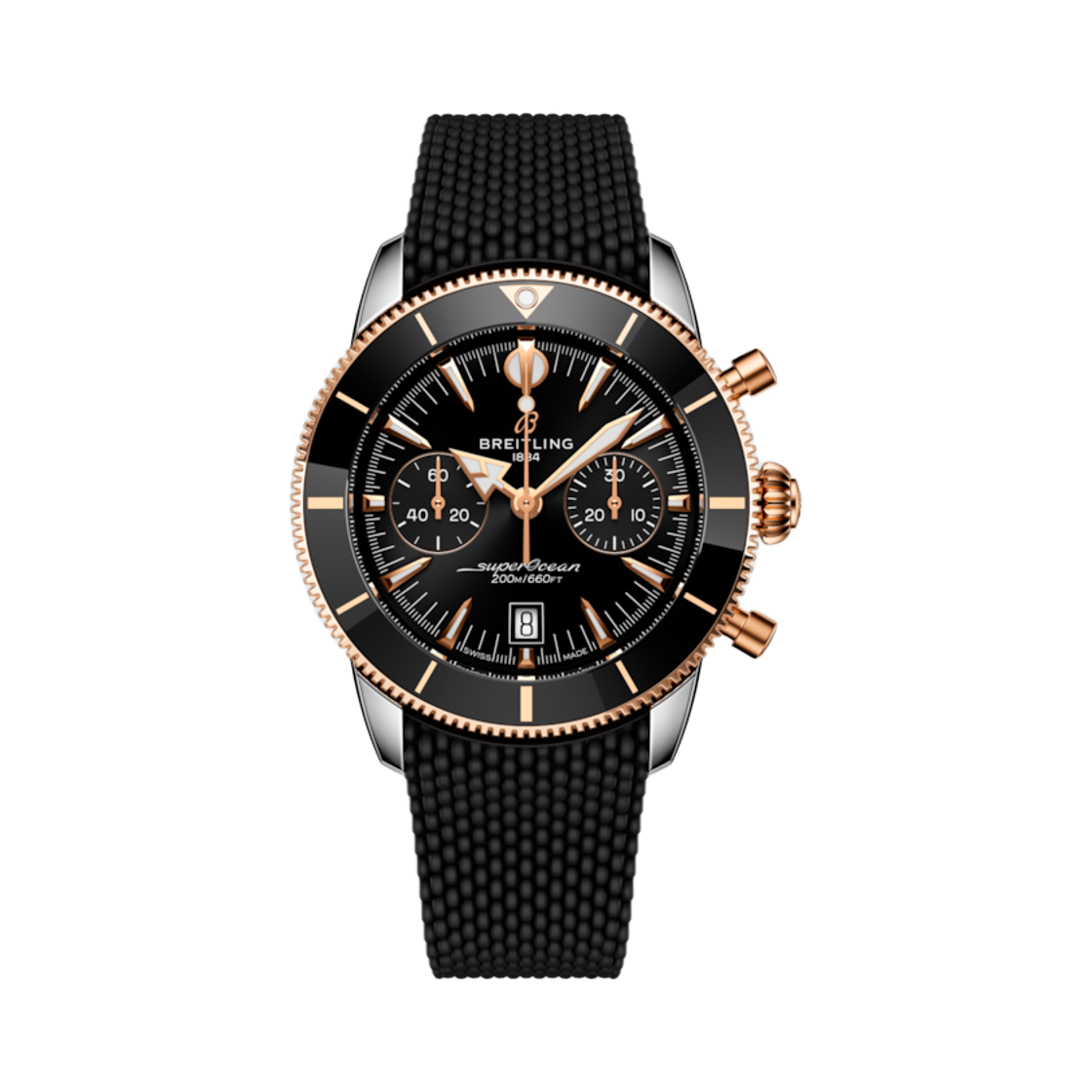 브라이틀링 슈퍼오션 헤리티지 B01 크로노그래프 메카니컬 42mm 블랙 러버 블랙(Breitling Superocean Heritage B01 Chronograph Mechanical 42mm Black Rubber Black)