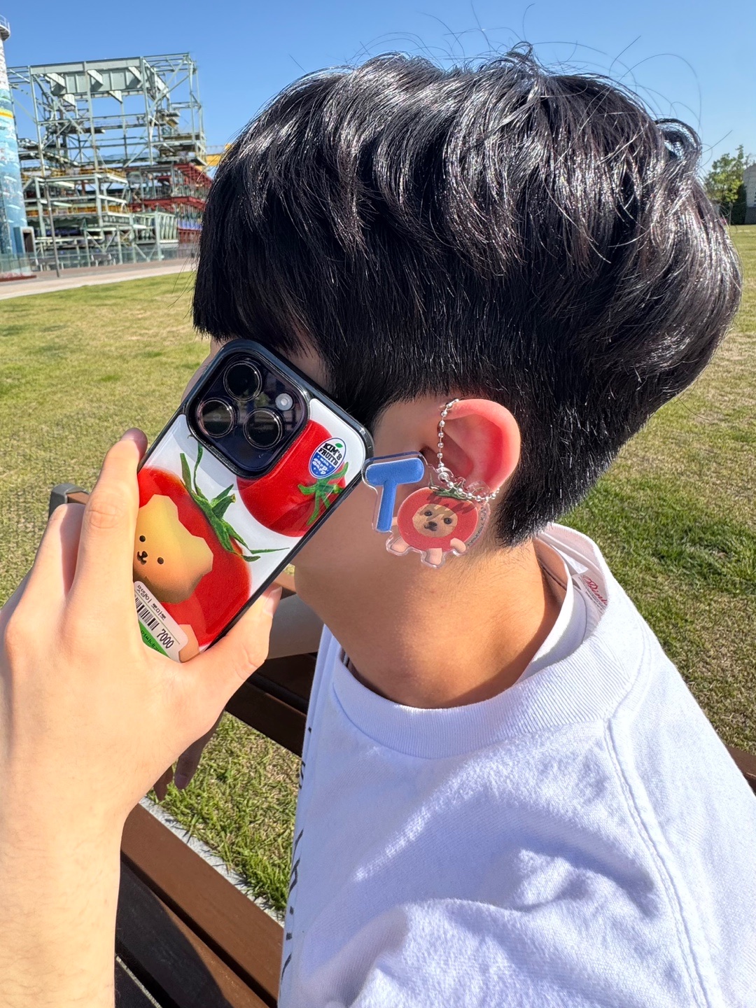 [EARPEARP X KIMS FRUITS] No Story Uploading Without Reading DMs MagSafe Acrylic Smart tok, [EARPEARP X KIMS FRUITS] Tomato Chic Epoxy Case MagSafe 착용 스타일 - 4
