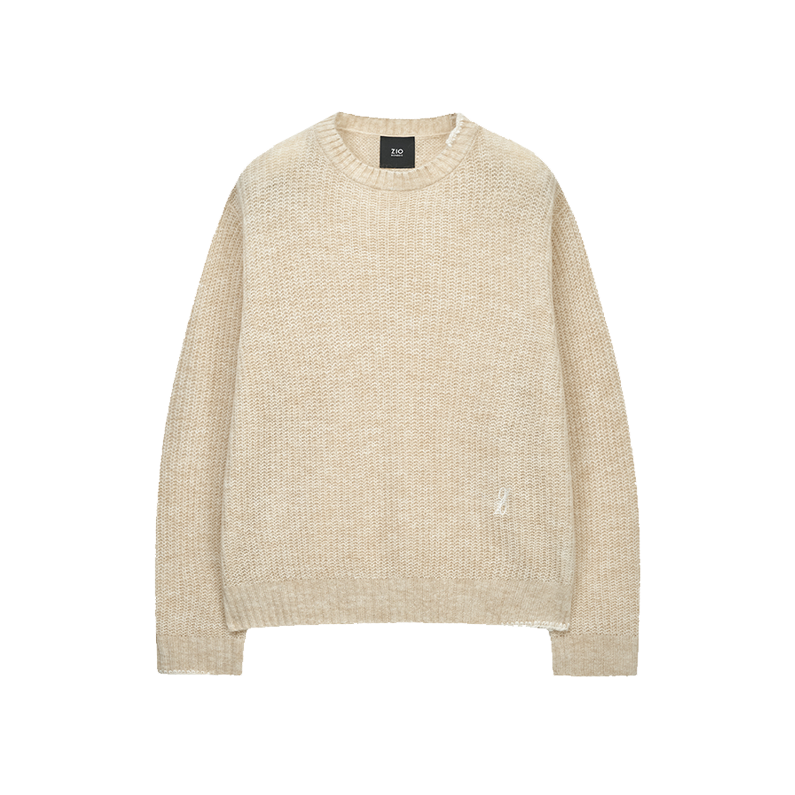 지오송지오 컬렉션 시어드 크루넥 니트 크림 BI2KT210CR