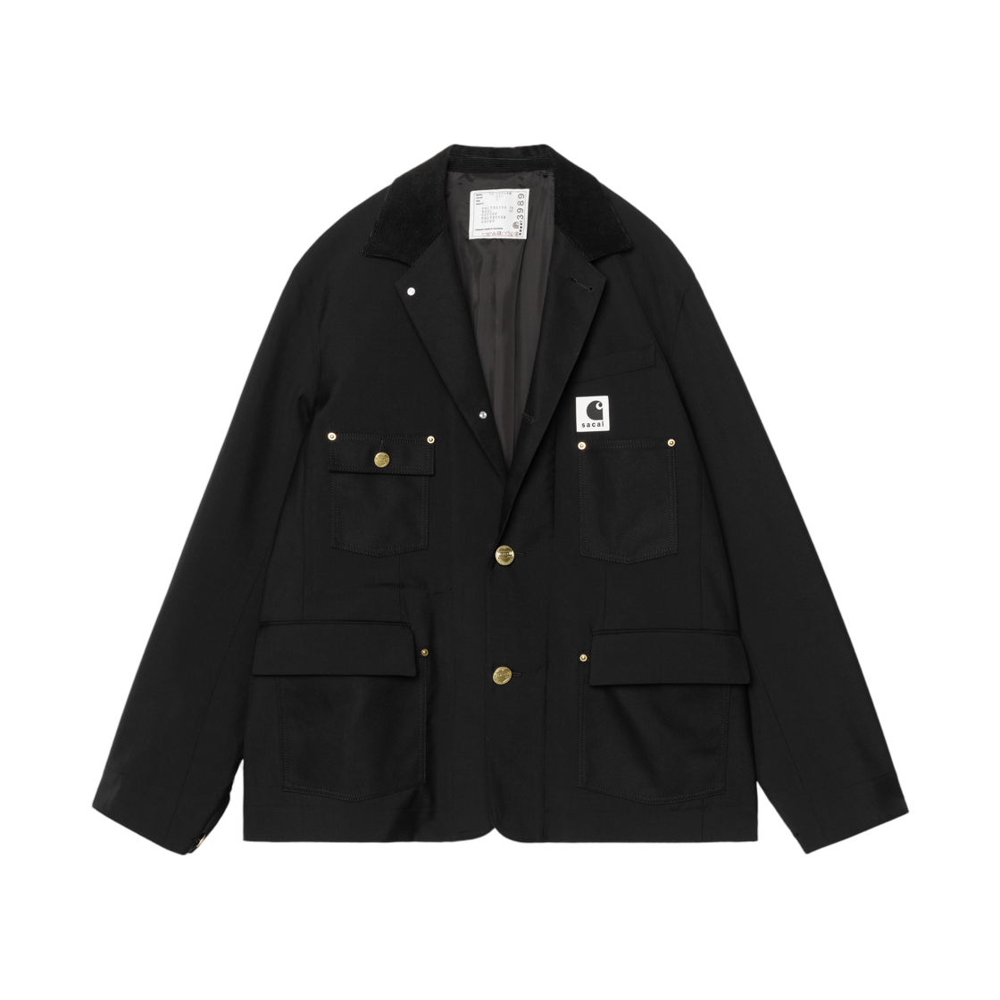 사카이 x 칼하트 WIP 수팅 X 덕 자켓 사카이 블랙(Sacai x Carhartt WIP Suiting X Duck Jacket Sacai Black)