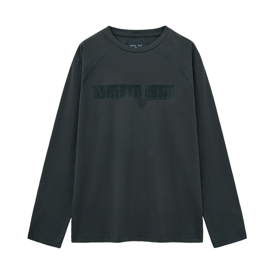 마뗑킴 자카드 그래픽 롱슬리브 탑 차콜(Matin Kim Jacquard Graphic Long Sleeve Top Charcoal) - 1